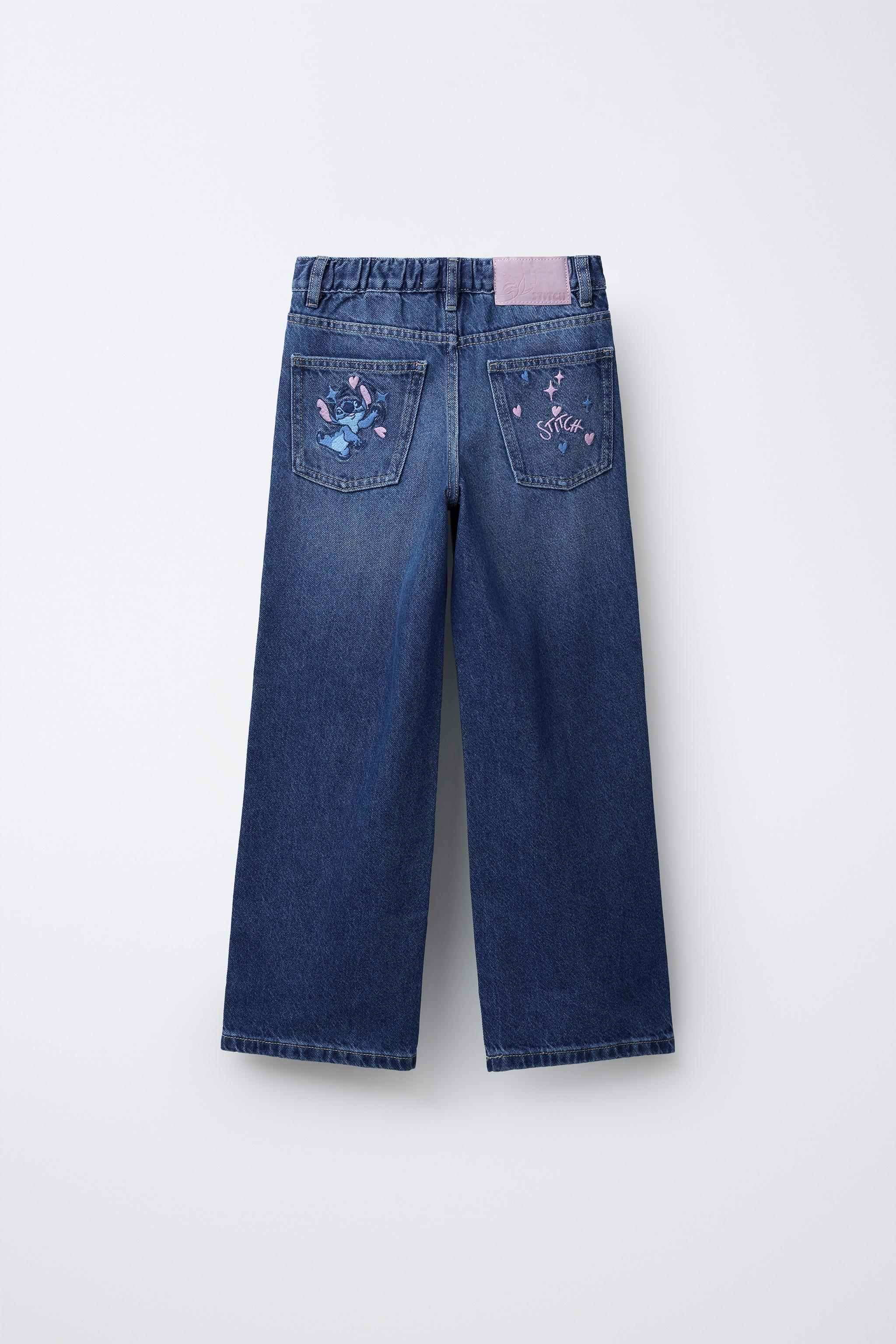 EMBROIDERED LILO & STITCH © DISNEY WIDE LEG JEANS